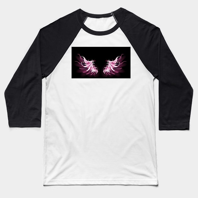 Pink angel wings Baseball T-Shirt by Blackmoon9